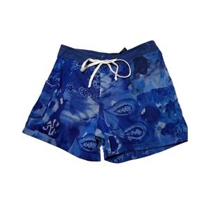 Xhilaration Mesh Overlay Board Shorts Women S Blue Tie Dye Surf Water Sports